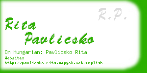 rita pavlicsko business card